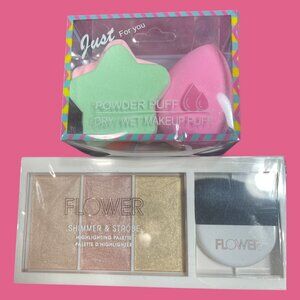 HIGHLIGHTER AND 6 MAKE UP SPONGE POWDER PUFFS